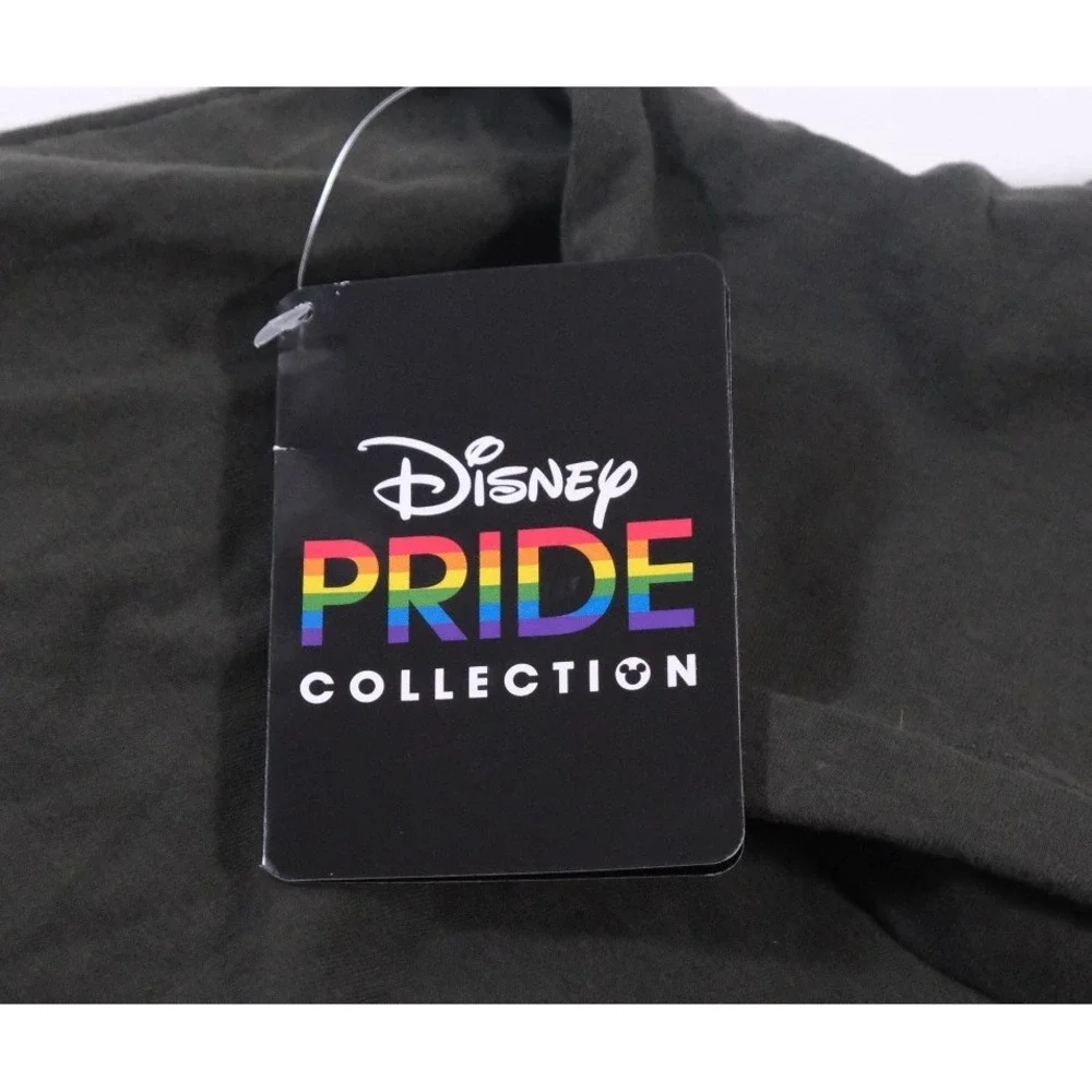 Disney Shirt Womens 1X Pride Collection Love Rainbow Mickey V-Neck Pocket Gray